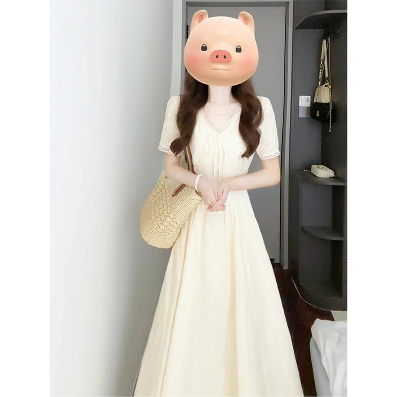 甜美可爱风格衣服法式高级感温柔白月光连衣裙2025夏穿搭新款长裙