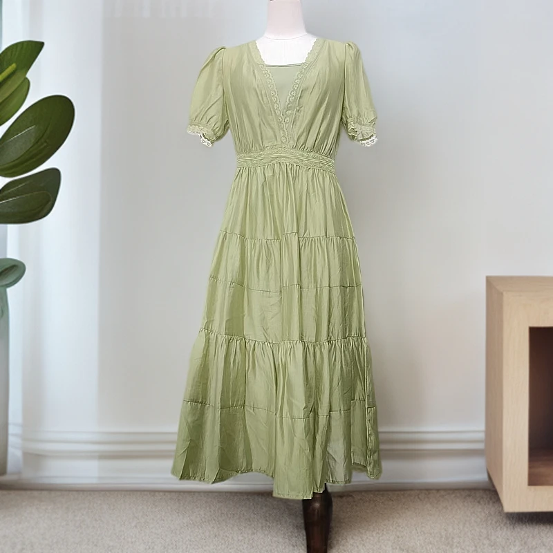 夏季轻薄松紧收腰显瘦连衣裙T237