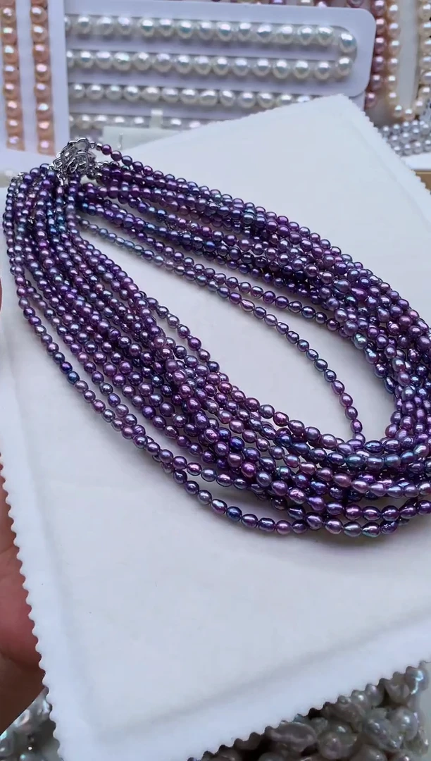 淡水珍珠合金项链多样性发其一，非无暇