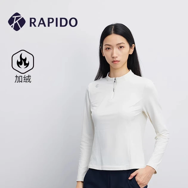 【新品】RAPIDO雳霹道25年秋冬女半拉链运动休闲加绒卫衣CP5941L04