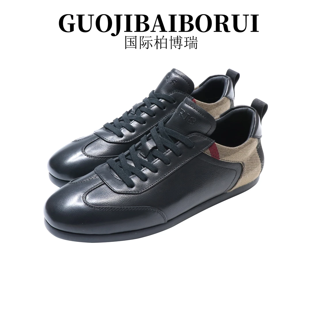 国际柏博瑞男士皮鞋男款2025新款夏季真皮时尚百搭休闲鞋低帮透气
