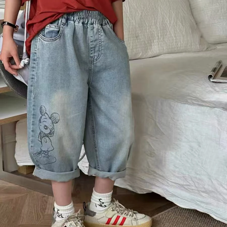 G149韩版儿童牛仔潮流7分裤