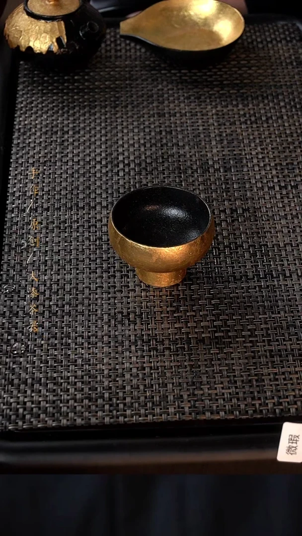 大漆金箔杯小康茶器