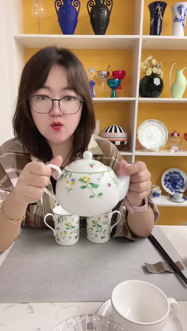 福利款 一壶两杯 花草图案