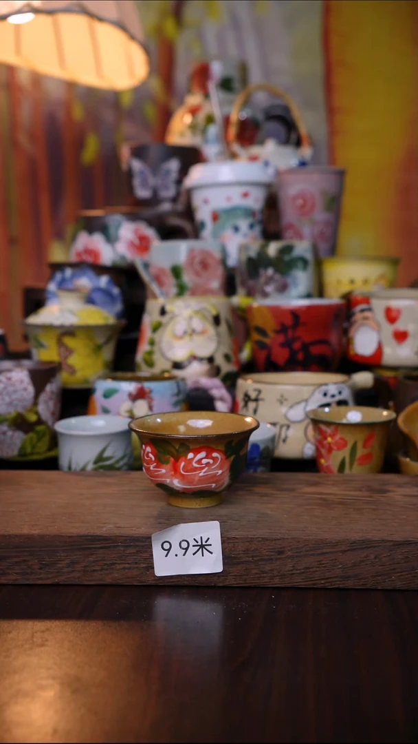 杯子陶泥垚手作 景德镇手工手绘陶瓷器物