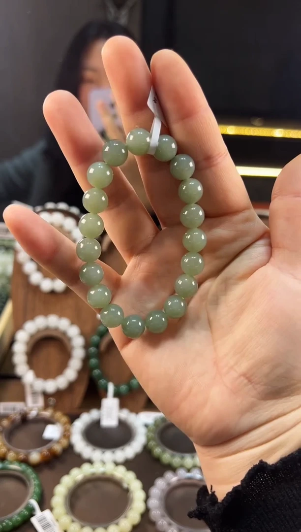 未镶嵌手串和田玉且末蓝卡十佳佳