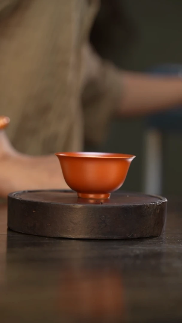 11柴房陶瓷柴烧金玉系列普洱杯