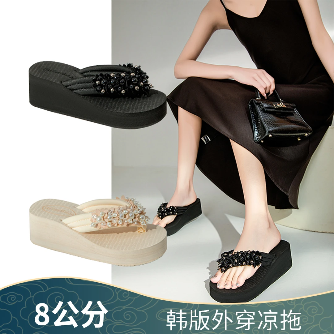 拖鞋女鞋外穿2025新款爆款厚底小众布带夹脚气质凉鞋人字拖/10