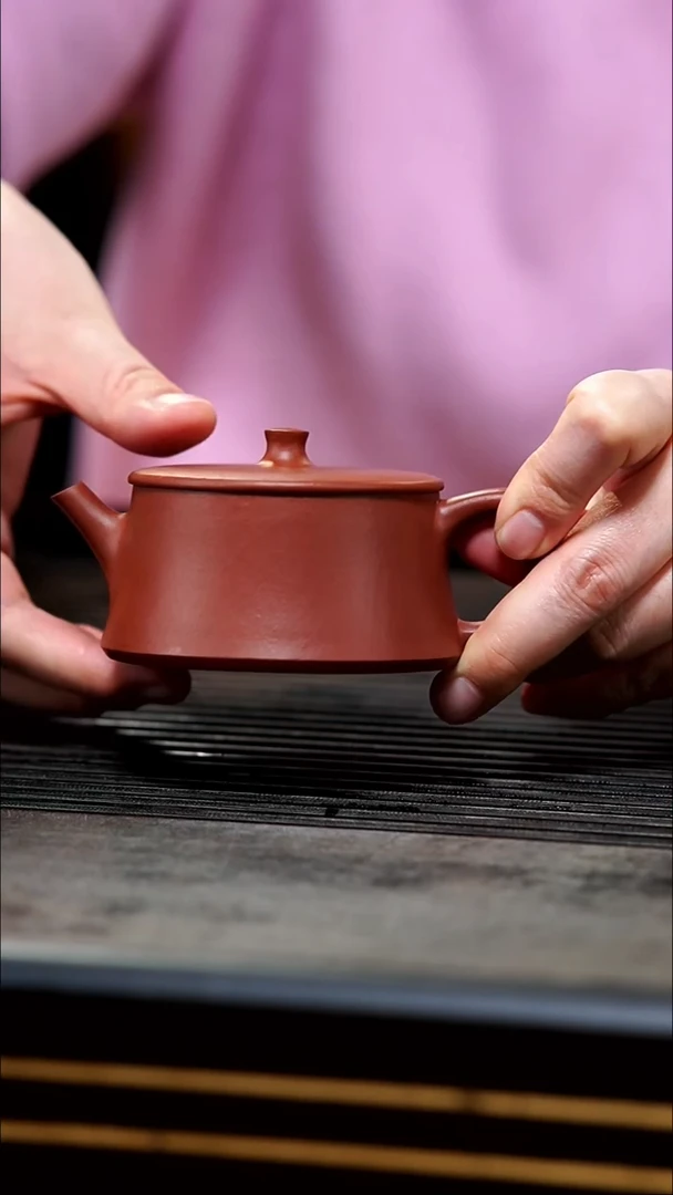 【闪购商品】紫砂茶壶微瑕120cc生砂朱泥大红袍云柱壶