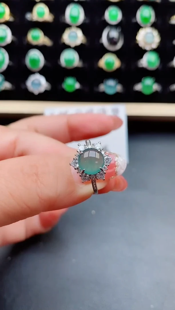 【闪购商品】翡翠戒指银S925镶嵌05800