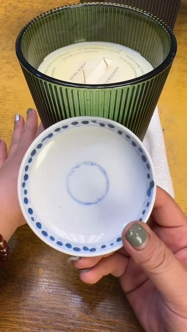 瓷器瓷器瑕97绿蜡碗