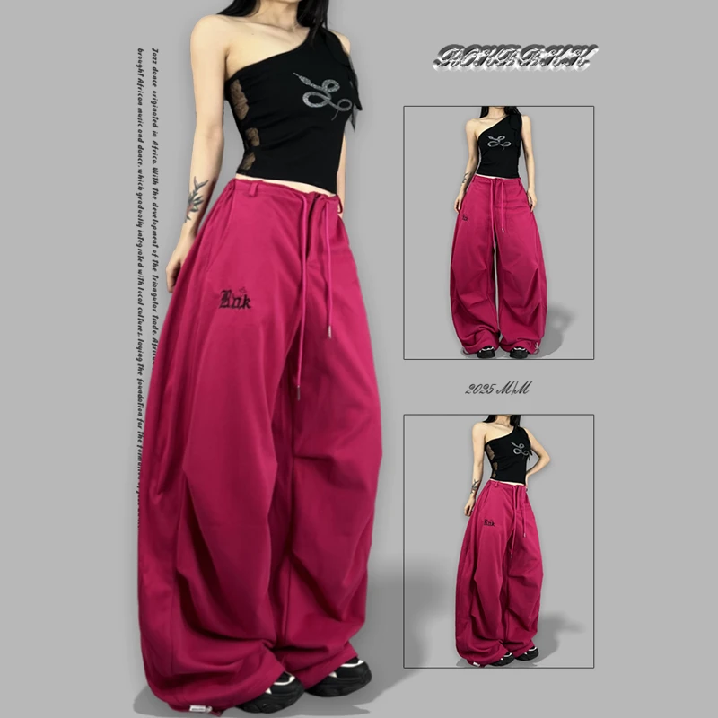 ROKBBK-K街舞潮牌美式复古休闲宽松垂感女运动长裤百搭爵士舞