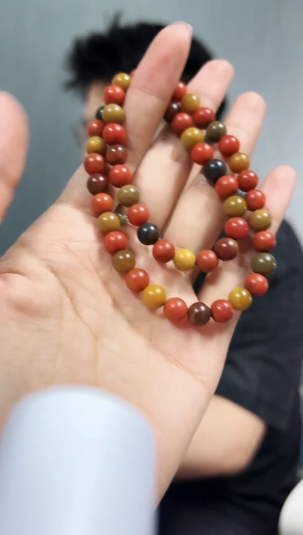 手串未镶嵌南红玛瑙原皮双圈南红卡08