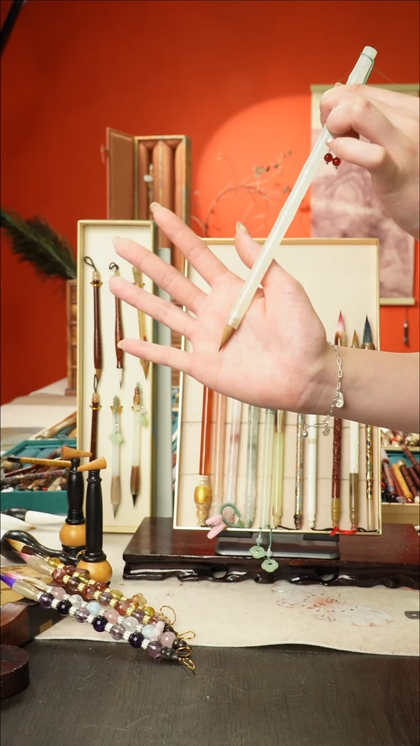 12号闪孤品高货毛笔链接 清水试笔 蘸墨不退