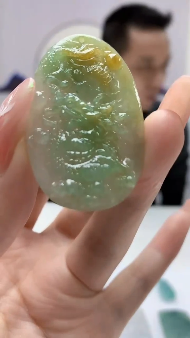 【闪购商品】定制翡翠未镶嵌3916DD-毛货龙牌21