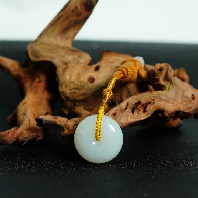 和田玉白玉平安扣吊坠 EU121503