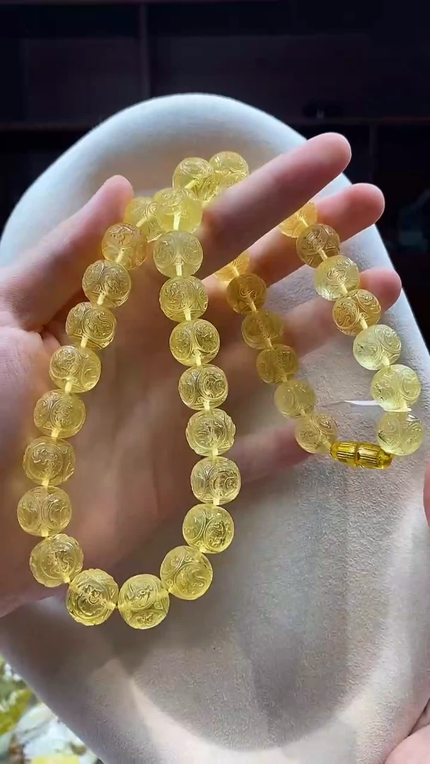 琥珀颈饰未镶嵌项链