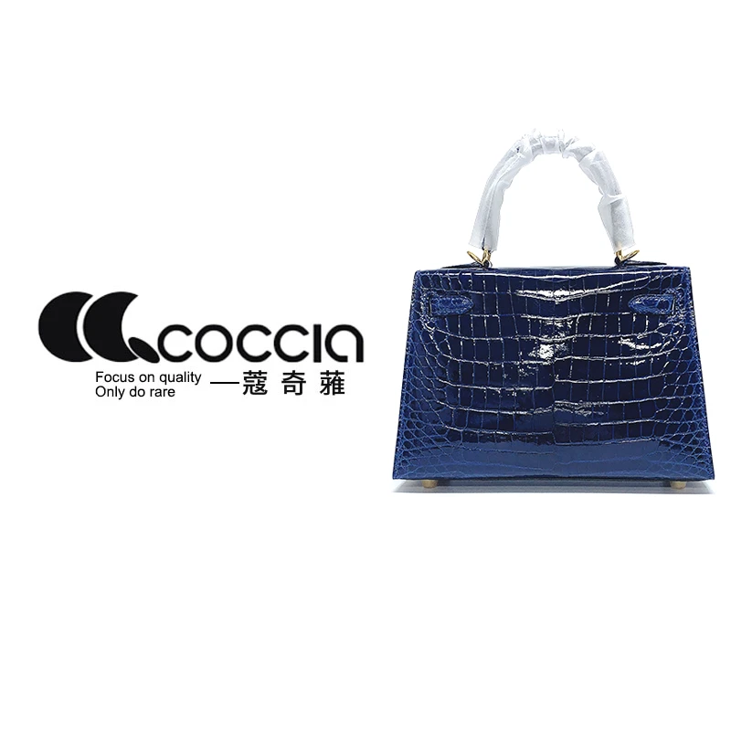 「高定女包」蔻奇蕥COCCIA 鳄鱼皮定制手提包 EE2026 高光尼罗 22cm