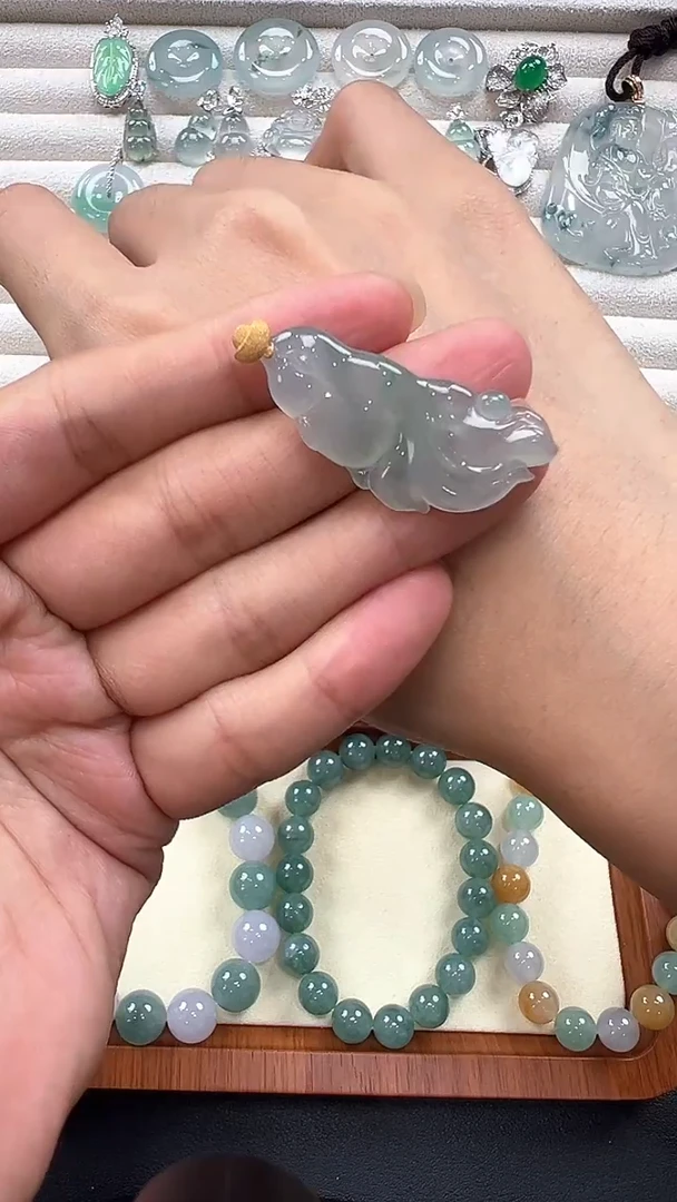 翡翠18K金镶嵌吊坠(不含链) 缅甸珠宝严选馆JQ
