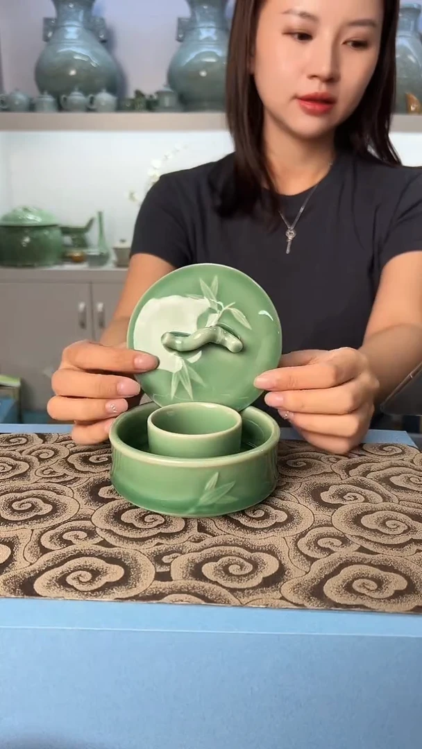 龙泉云间青瓷小米茶器