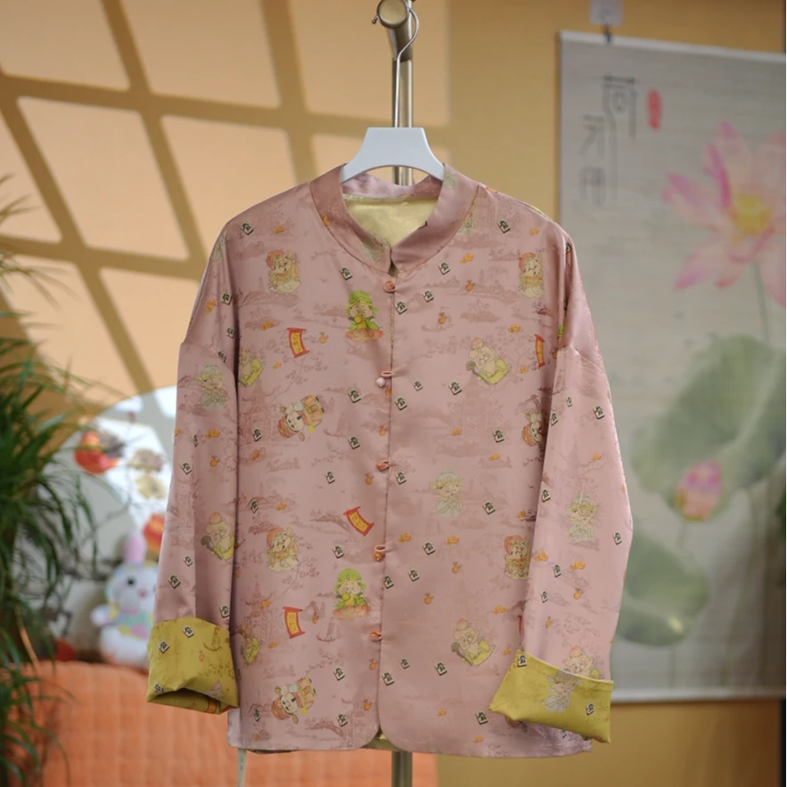 迎财神 · 新中式国风财神到真丝提花衬衣 新年款上衣