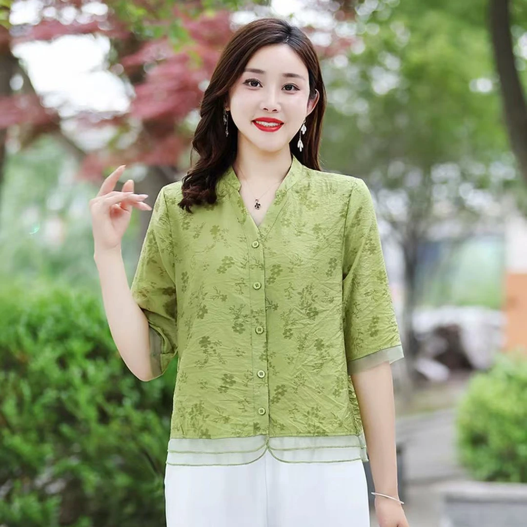 2073-印花休闲百搭开衫上衣气质洋气