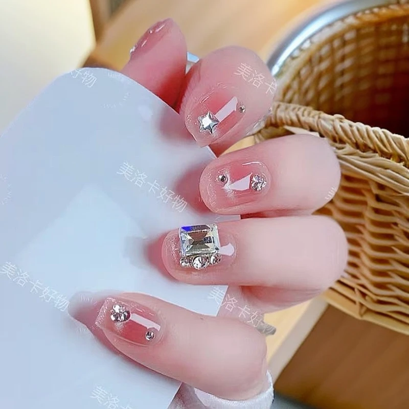 （短款）指甲贴片璀璨星河手工甲高级感显白穿戴甲美甲贴片果冻胶