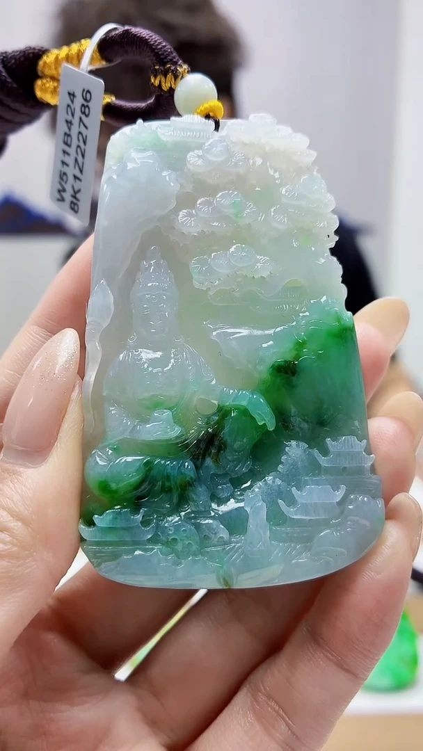 未镶嵌定制翡翠4688MM-毛货挂件91