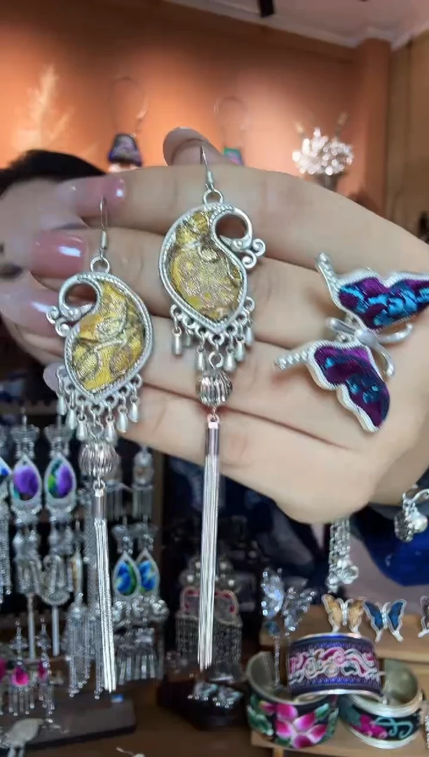 刺绣纯手工民族风耳环