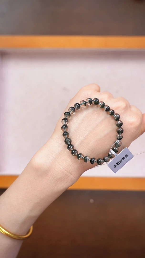 【闪购商品】水晶手链未镶嵌c206 绿幽灵手链6mm+