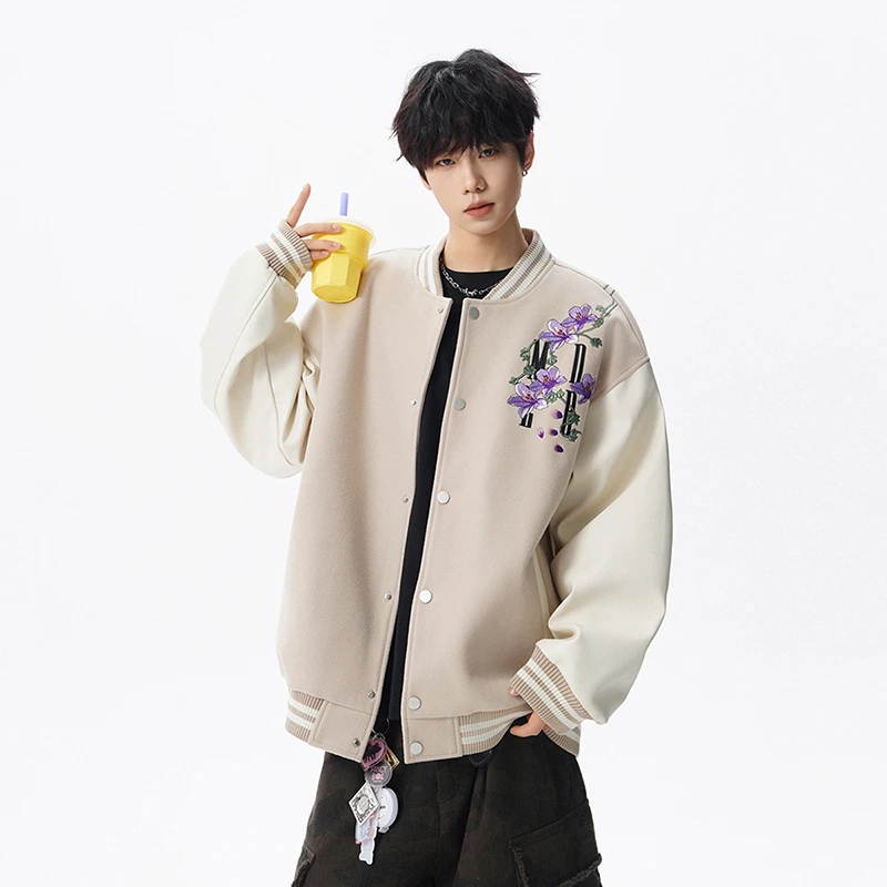【HM】MD藤蔓花刺绣重磅棒球服外套1701