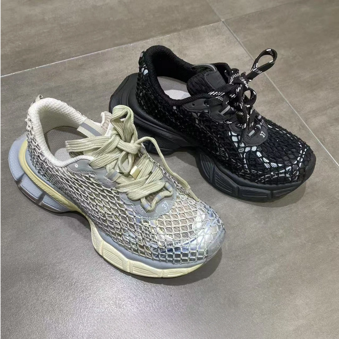 LEDS 92811春夏新款时尚百搭烫钻网兜老爹鞋女鞋