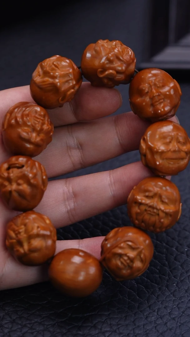 【闪购商品】橄榄核其他回血严根华本工2.3须派双面十八罗汉手串