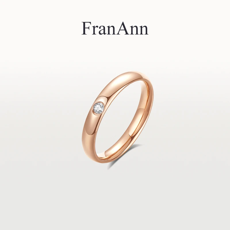 合金戒指 【经典单钻戒指】男女适用简约求婚戒订婚结婚18K玫瑰金