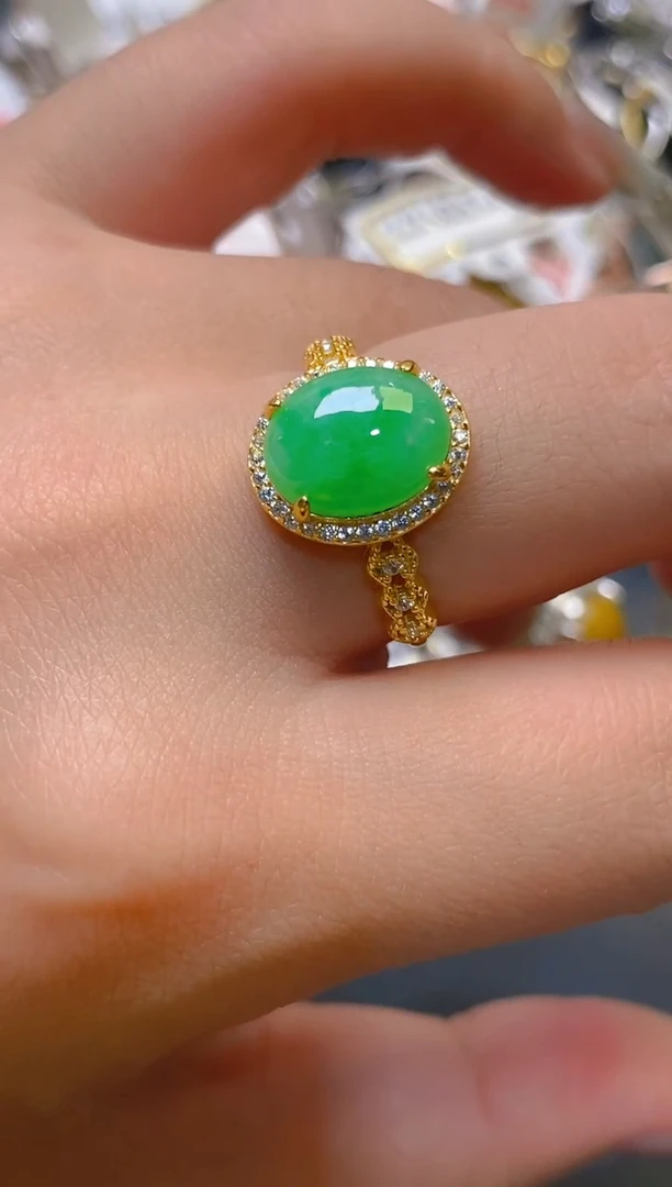 【闪购商品】翡翠耳饰银S925镶嵌天然A货翡翠1