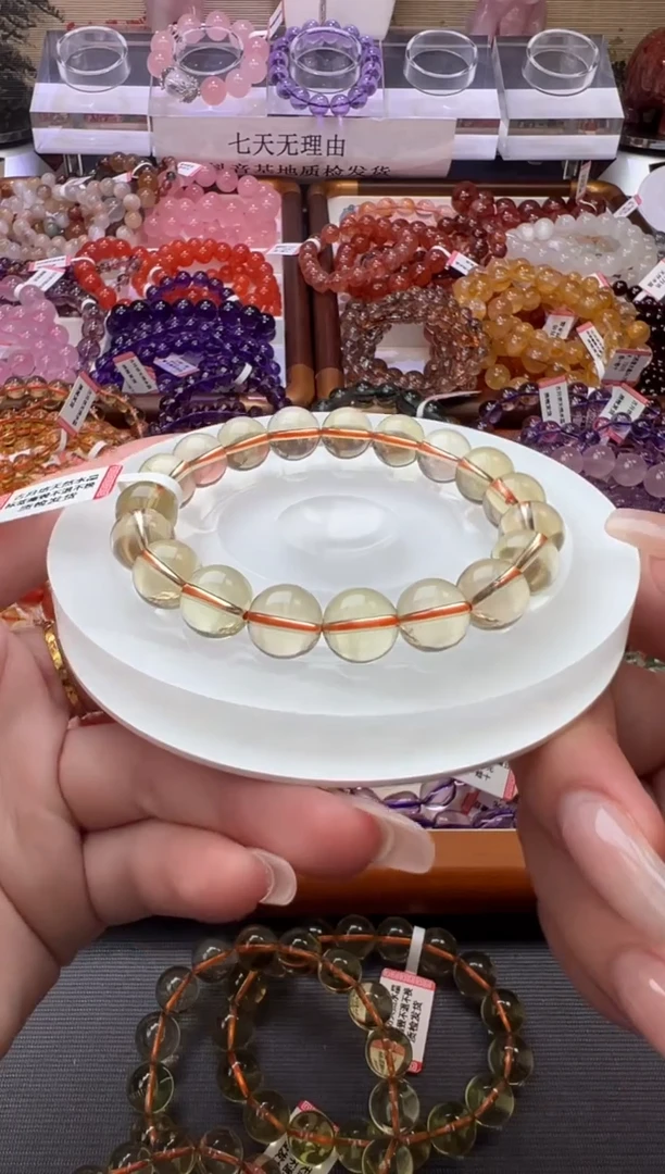 未镶嵌手链黄晶巴西黄水晶10m