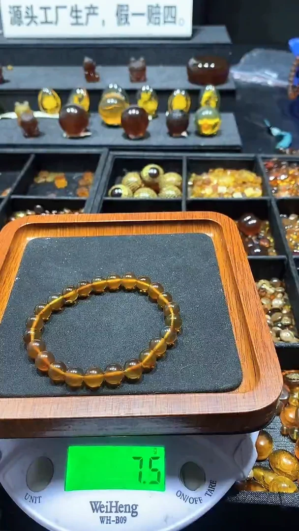 琥珀颈饰未镶嵌天然缅甸琥珀手串