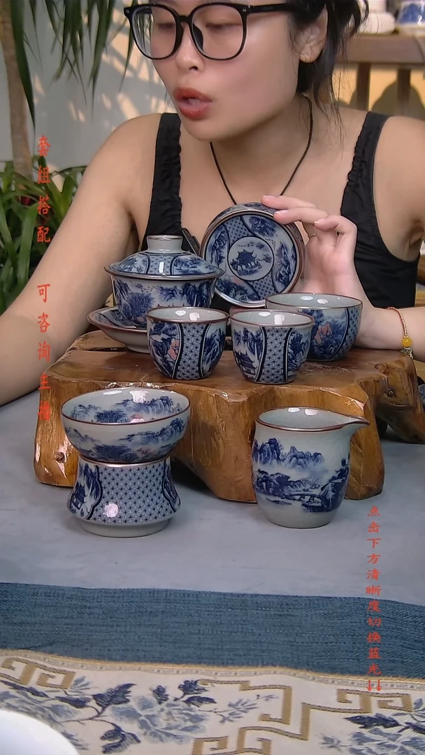 简装家用款7件套 老陶泥开片纹陶瓷茶具