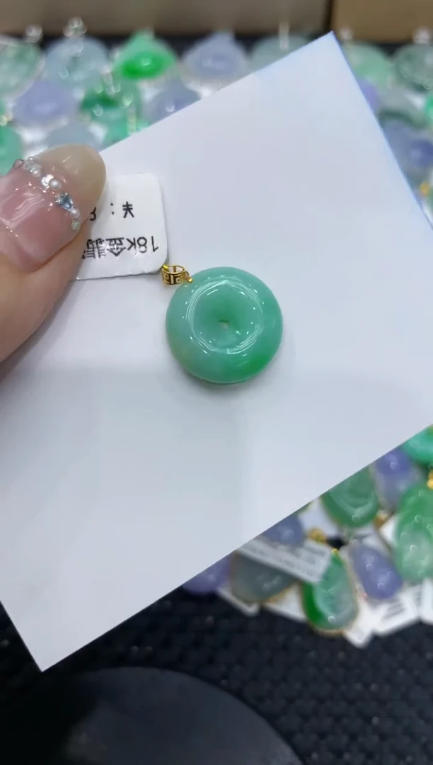 【闪购商品】翡翠颈饰18K金镶嵌222222222