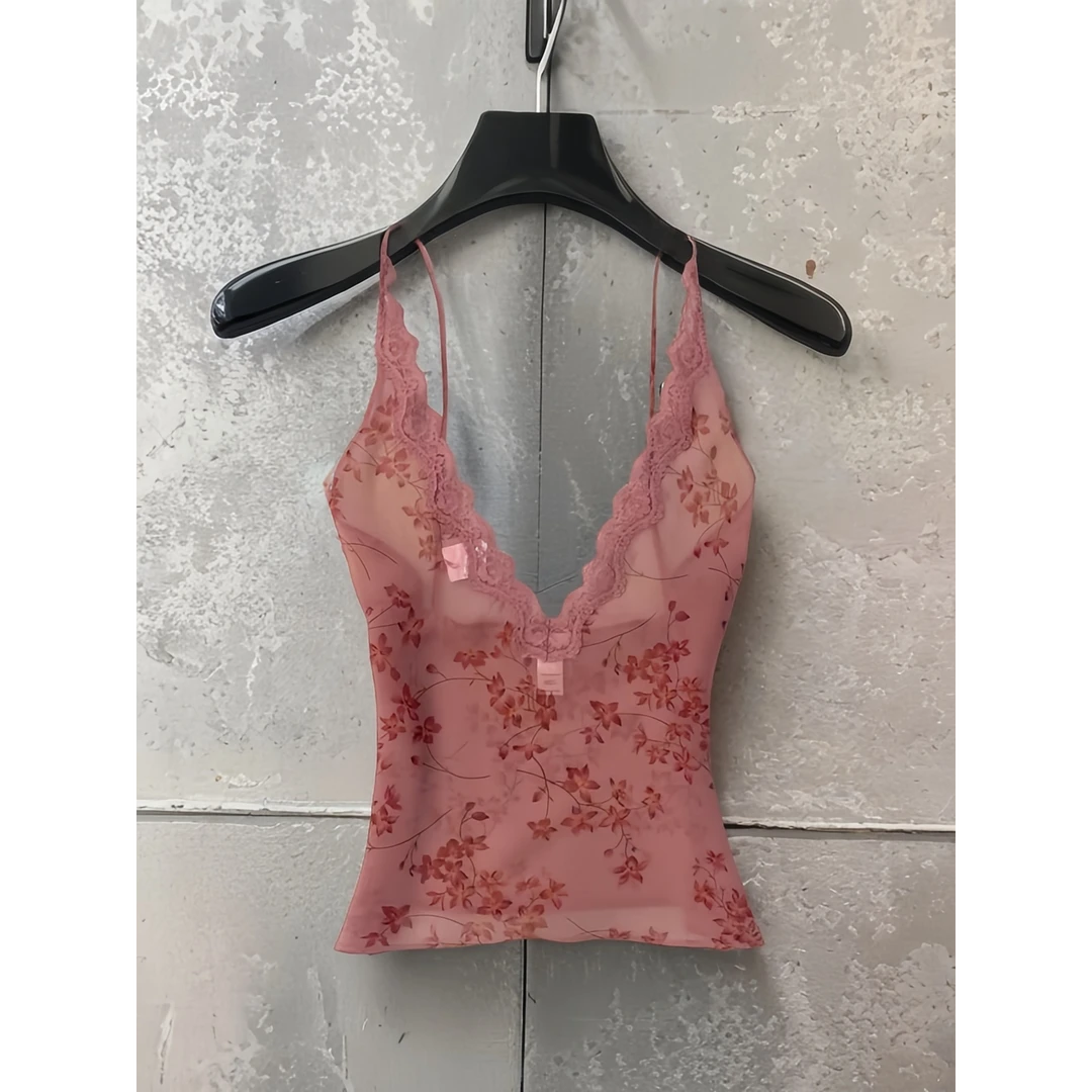 重磅推荐，上身绝美！吊带别致碎花上衣女夏季独特慵懒气质漂亮背心