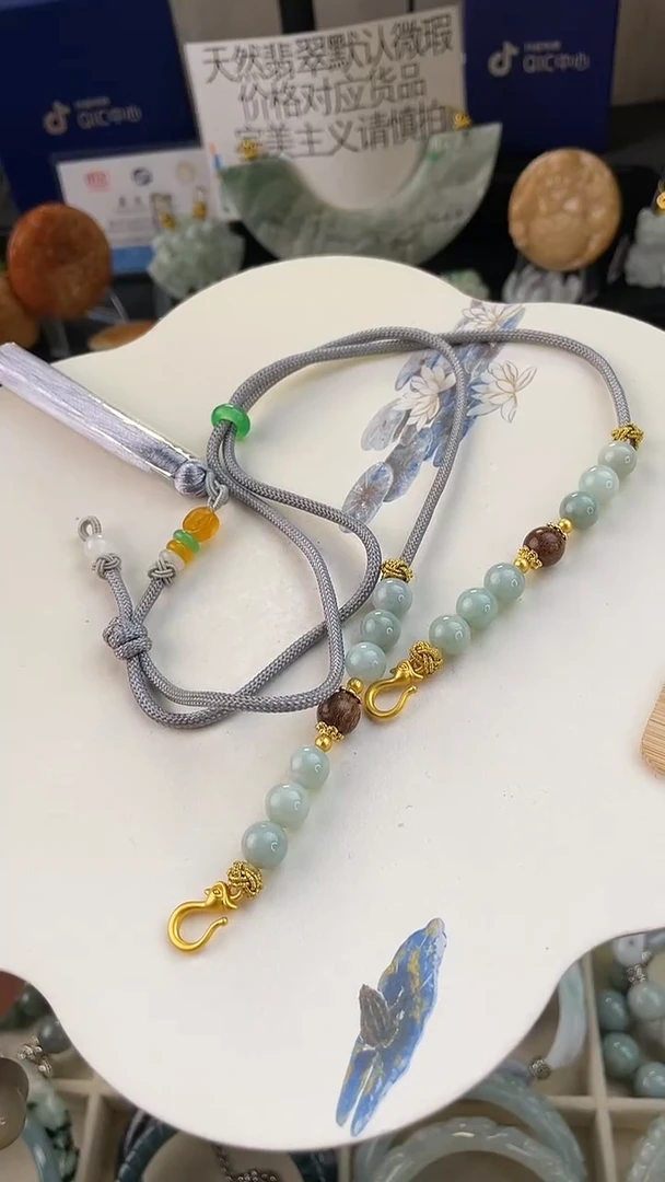 未镶嵌手链翡翠双勾可调节半珠链