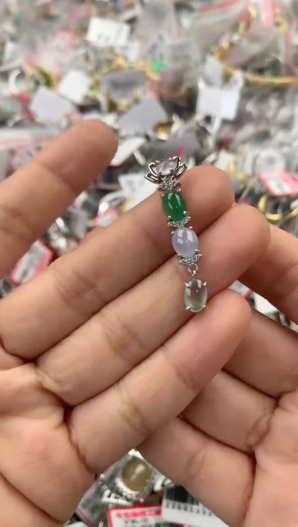 银S925镶嵌戒指翡翠111              7