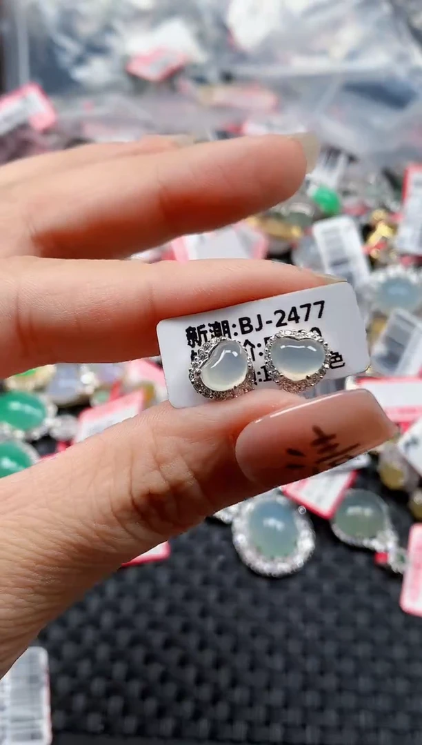 银S925镶嵌戒指翡翠天然A货缅甸翡翠