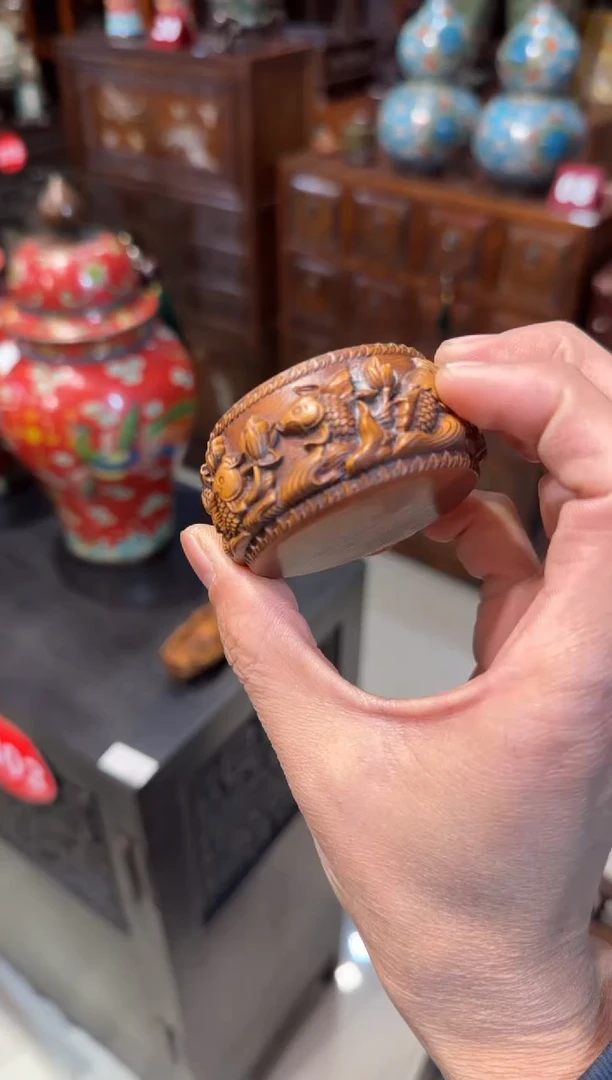 木木头款黄杨年年有鱼底座68