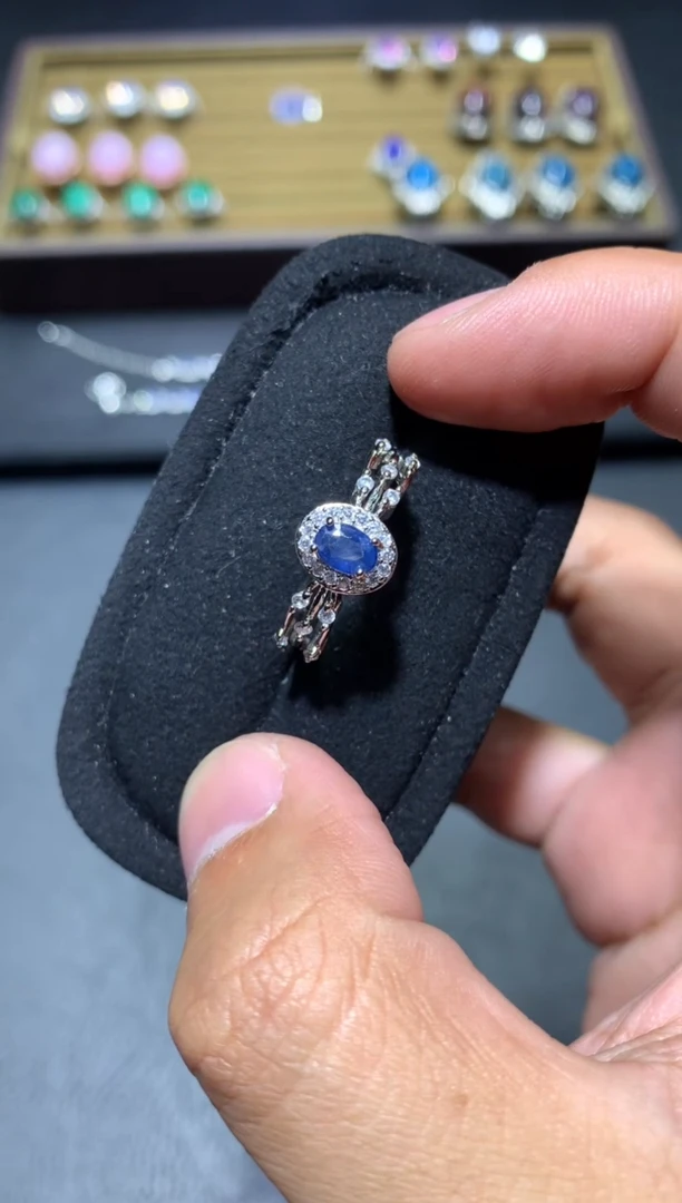 戒指蓝宝石未镶嵌K113