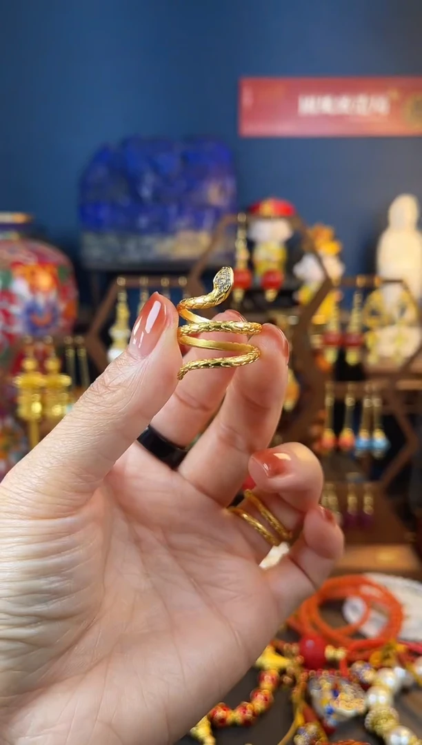 【闪购商品】407号蛇型景泰蓝戒指