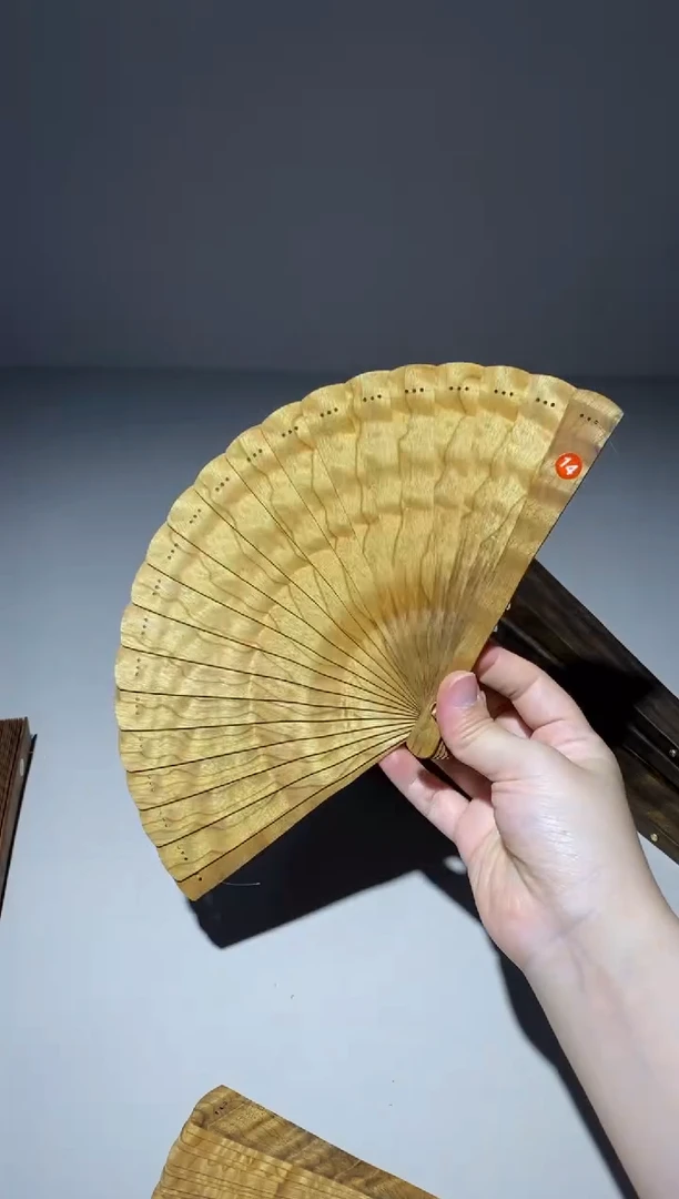 金丝楠卡**通16cm金丝楠木小叶桢楠扇14