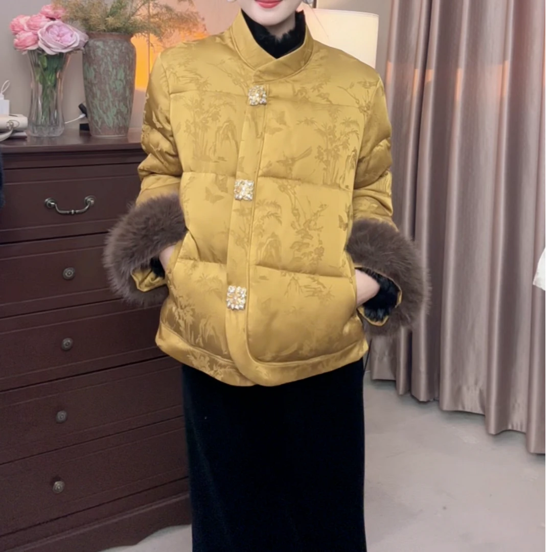 89款新中式国风外套提花重工时尚棉衣外套