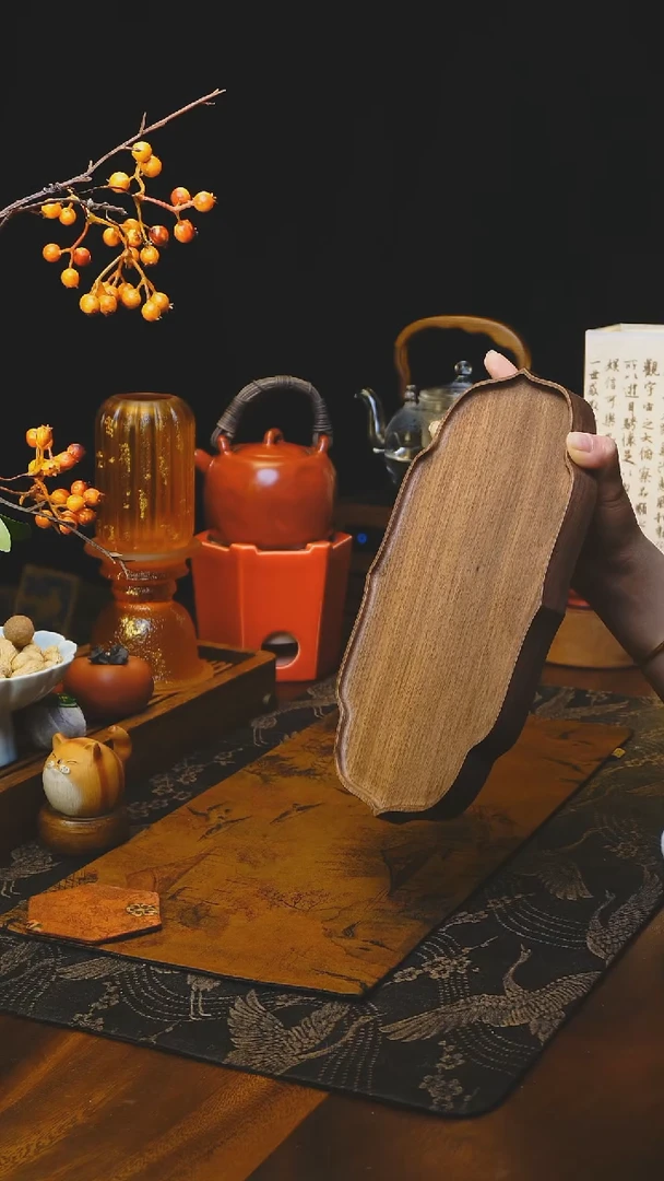 【闪购商品】北美胡桃木茶盘-风梅28*15*2