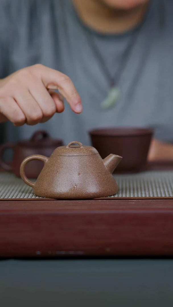 茶壶紫砂全手冷金黄井瓢220cc